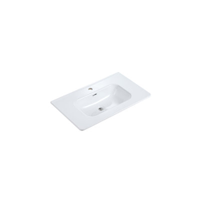 Ceramic Glossy White Sink - Integrated, Easy To Clean, Hygienic Exquisite Low Temperature