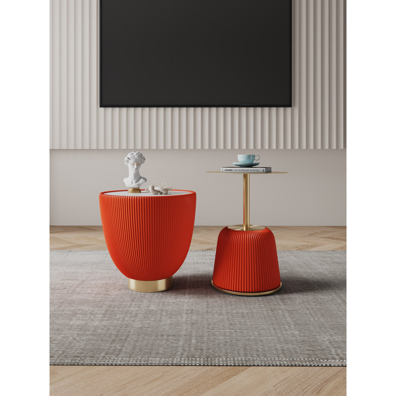 Thaine 2 - Piece Living Room Table Set, Orange