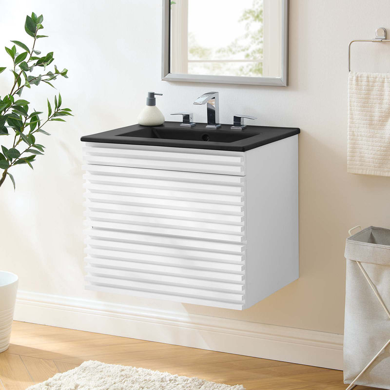 Render 24" Wall-Mount Bathroom Vanity, White