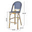 Tabourets de bar 4 pieds en aluminium bleu sarcelle avec repose-pieds