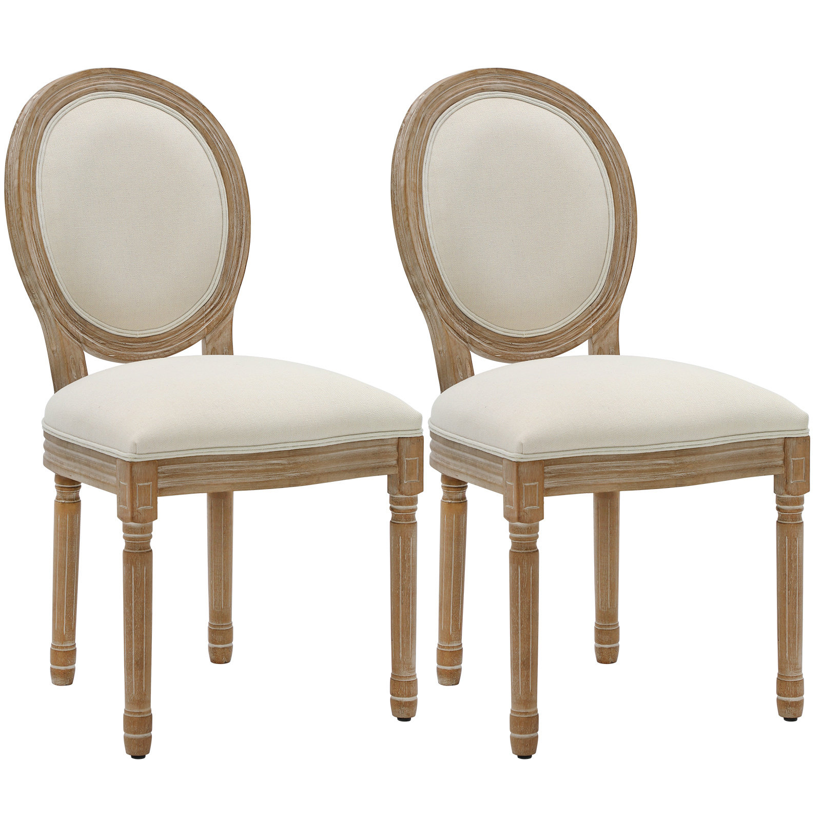 Amando 20" H Mid-Century King Louis Back Solid Wood DiningSide chairs