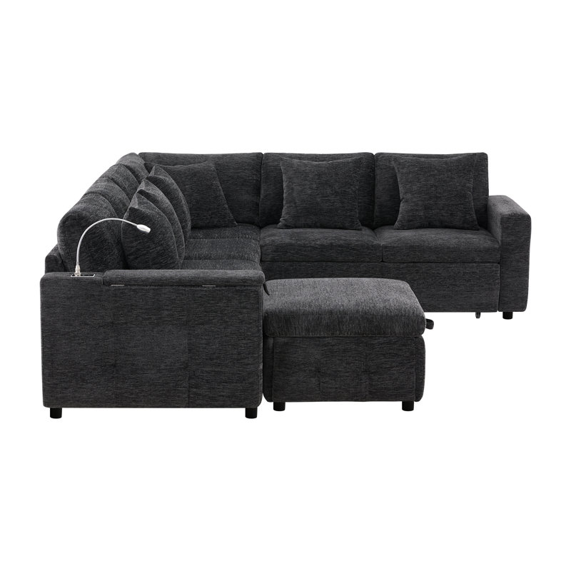 Canapé modulaire multifonctionnel avec repose-pieds et lit escamotable - Parfait pour les petits espaces et la vie polyvalente