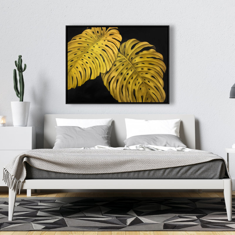 Gold Monstera Print On Canvas