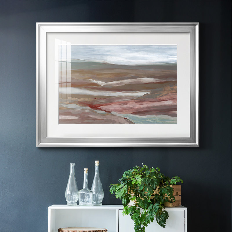 «Valley of Fall», cadre encadré et biseauté, Argent, H 15 po x l 21 po x P 1,5 po