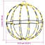 Vidaxl Ball With 96 Leds Warm White 30 Cm Metal