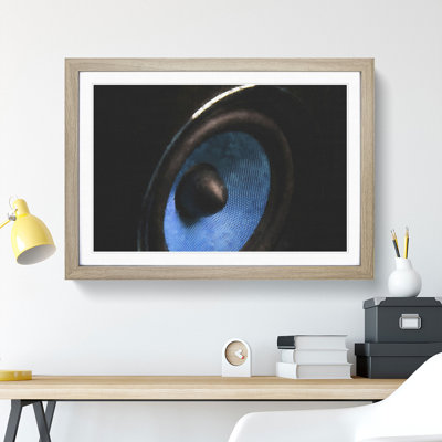 Hi-Fi Speaker in Blue - Framed Print