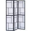 Paravent pliant 3 paravents noirs, panneaux de papier blanc procurant intimité et diffusion, bois d'hévéa pour une structure de décoration durable noire, finition épurée, diffusion, conception adaptable solide