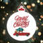 Xmas Merry Christmas Car Wooden Bauble Plaque