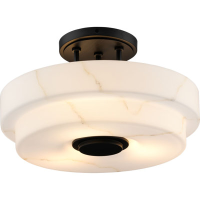 Plafonnier semi-encastré trois lumières de luxe moderne