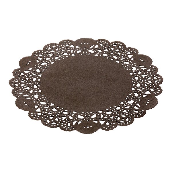 Pastry Tek Black Paper Doilies - Lace - 6 inch x 6 inch - 100 Count Box