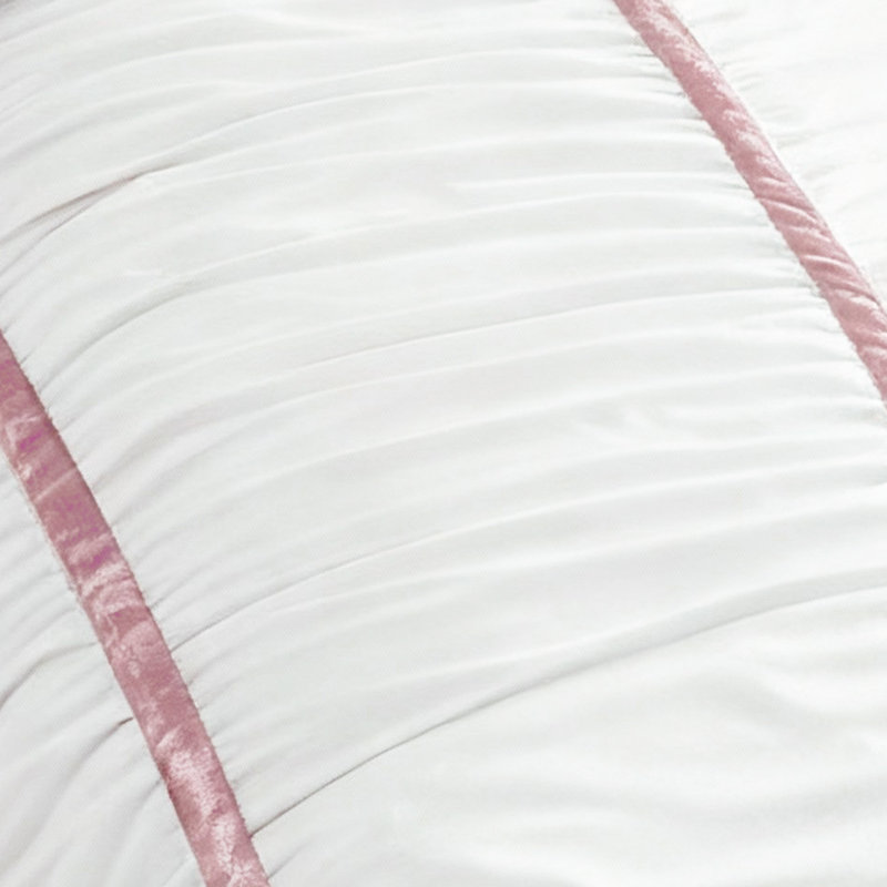 Juicy Couture Amelie Bows Ruched Comforter Sets, Queen Comforter + 2 Standard Shams, White
