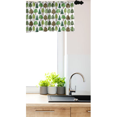 Ambesonne Forest Valance Pack of 2 Woodland Ecology Pattern Olive Green and Brown -  val-2_143624_12x54