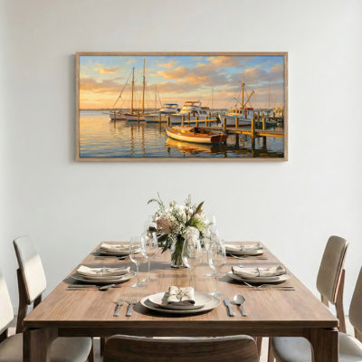 Tableau encadré sur toile « Coucher de soleil marin », 122 x 61 cm (48 x 24 pouces), lot de 1