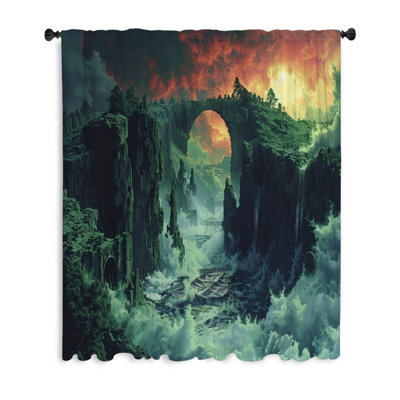 Fantasy Landscape Scenery Sheer Curtain Single Panel