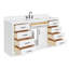 Meuble-lavabo simple en bois massif 66 po avec plateau en quartz Carrara de 1,5 po Thornaby-58680299-33309596