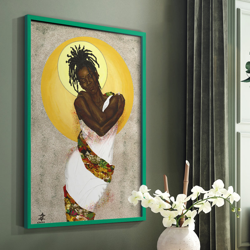 «Her Love», reproduction encadrée - bois massif, H 10 po x l 8 po, Vert