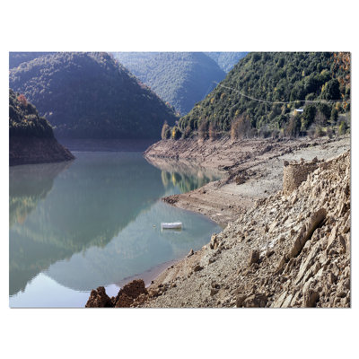 «Majestic Mountain Lake Panorama», reproduction de photo sur toile tendue