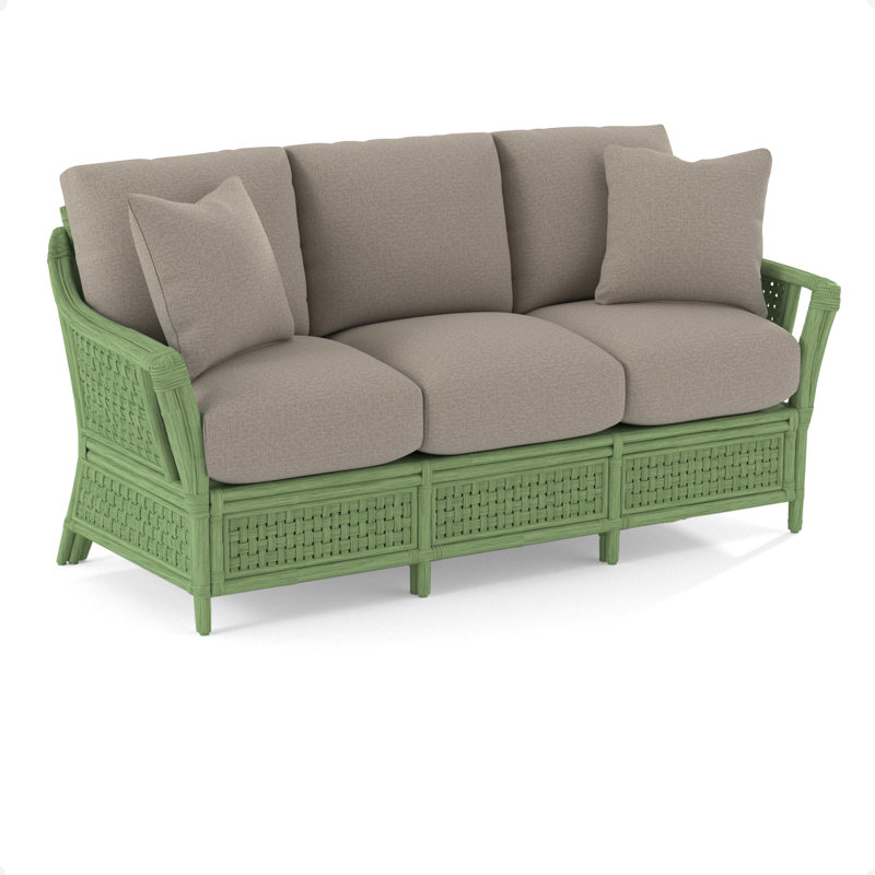 Boca 78'' Upholstered Sofa, Beige Performance Fabric, Celery