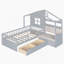 Lit House avec canapé, lit plateforme avec deux tiroirs et tablette de rangement-1494320474