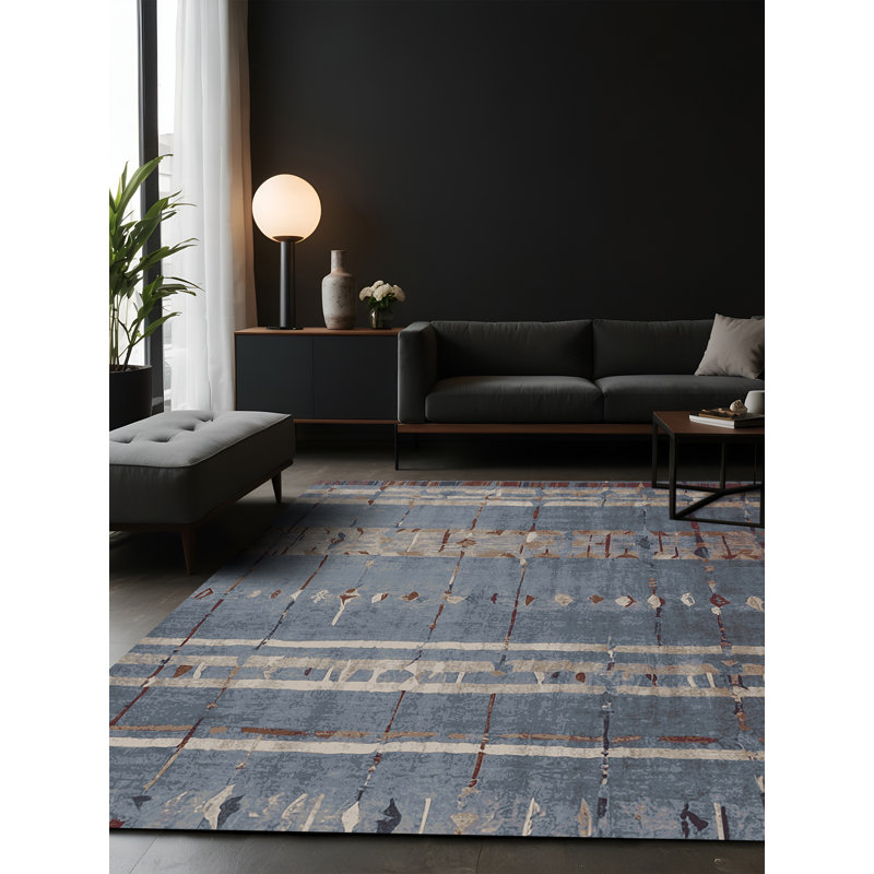 Tapis gris soyeux et moelleux, Carré 3 pi