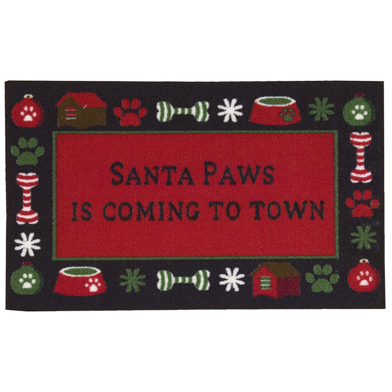 Tapis de noël pattes rouge