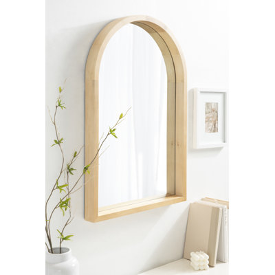 Skyeler Modern Wood Arched Accent Mirror