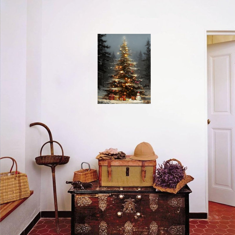 Décoration de vacances d'hiver / arbre de Noël, art mural sans cadre, 16 x 20