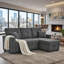 Canapé-lit, canapé modulaire avec lit escamotable, méridienne réversible, canapé modulaire avec rangement, tissu respirant, solution pour petit espace, canapé-lit convertible, mobilier de salon, canapé en L-134397509