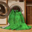 Tapis oriental vert en chenille / polyester tissé à la machine Emett-1780434317