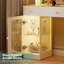 Meuble-lavabo 3 tiroirs blanc avec grand miroir 43 po, bandes lumineuses à DEL et station de charge - Commode à maquillage moderne