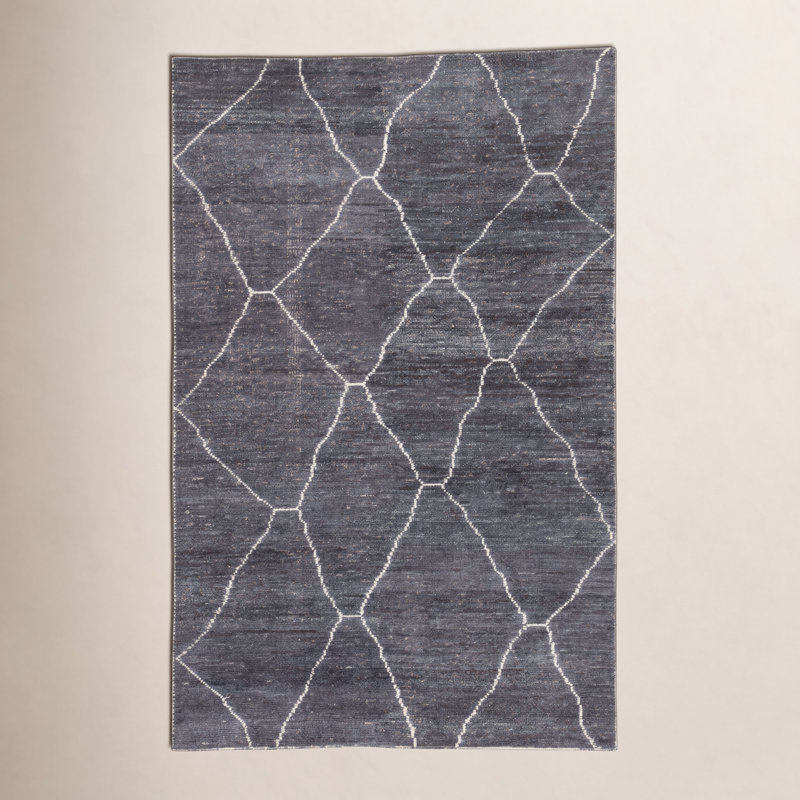 Satellite Hand-Loomed Total Eclipse/Mood Indigo Area Rug, Rectangle 8' x 11'