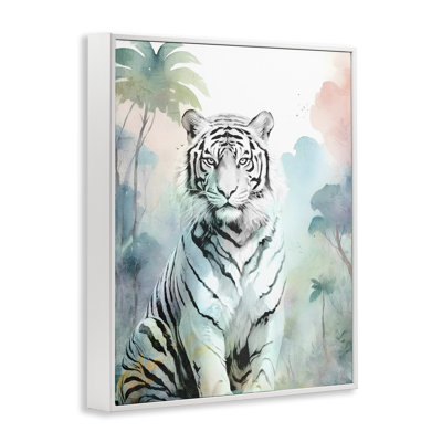 White Tiger in Jungle Framed Giclee, design by Kim Allen