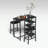 3 pieces Dining Table Set with 3 Large Storage Shelves