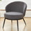Chaise d'appoint ronde en velours, fauteuil rembourré de style moderne Mid-Century avec pieds en métal, chaise d'appoint confortable pour chambre à coucher