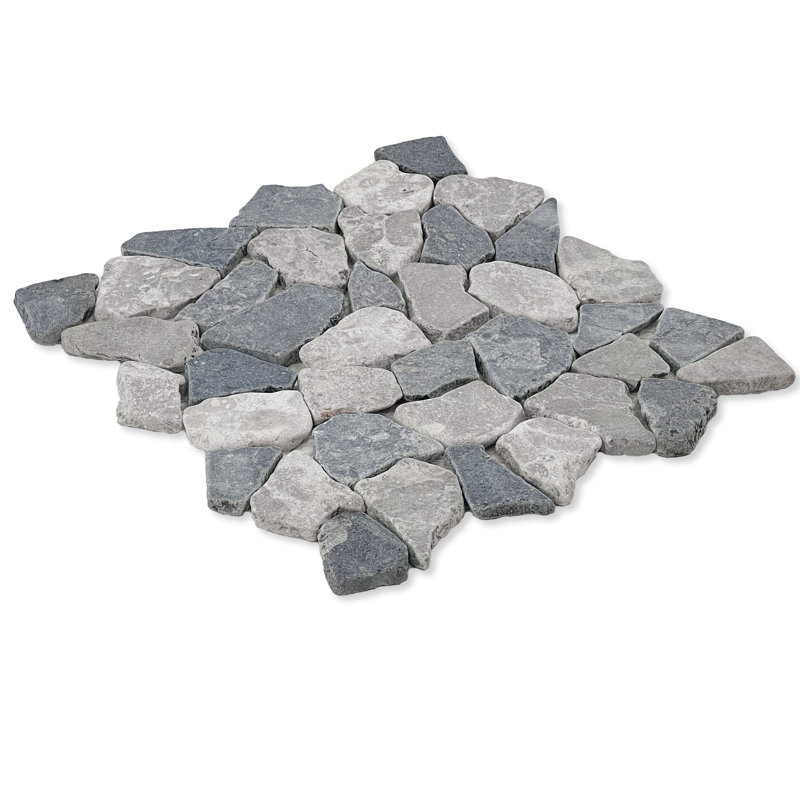 Carreau de mosaïque 11 po x 11 po, Mélange gris