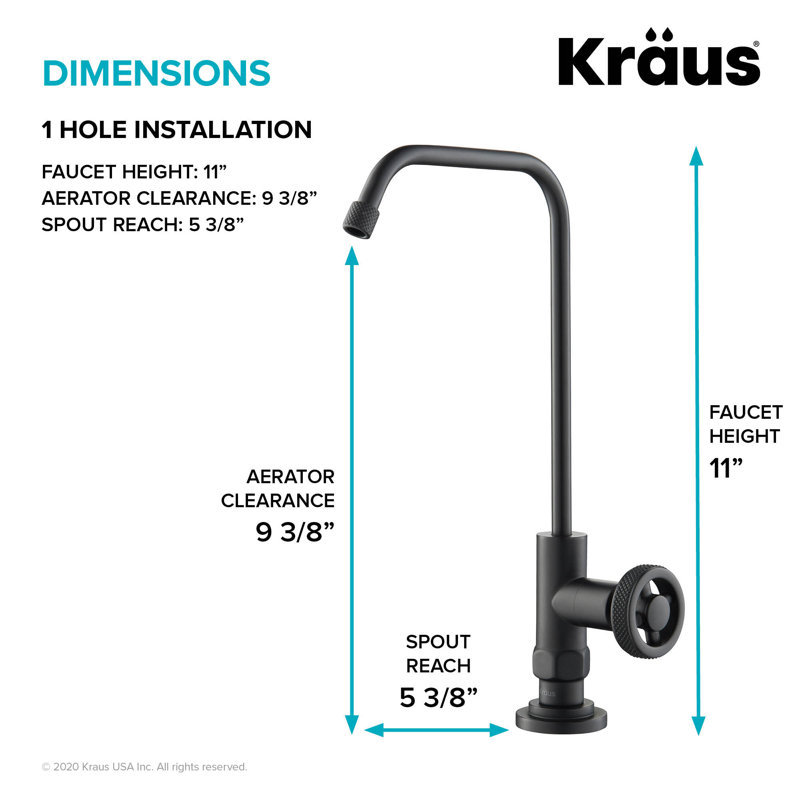 Urbix Kitchen Water Filter Faucet, Matte Black