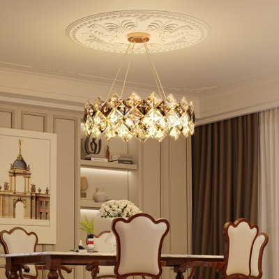 Jannetje Crystal Cylinder Chandelier with Crystal Accents