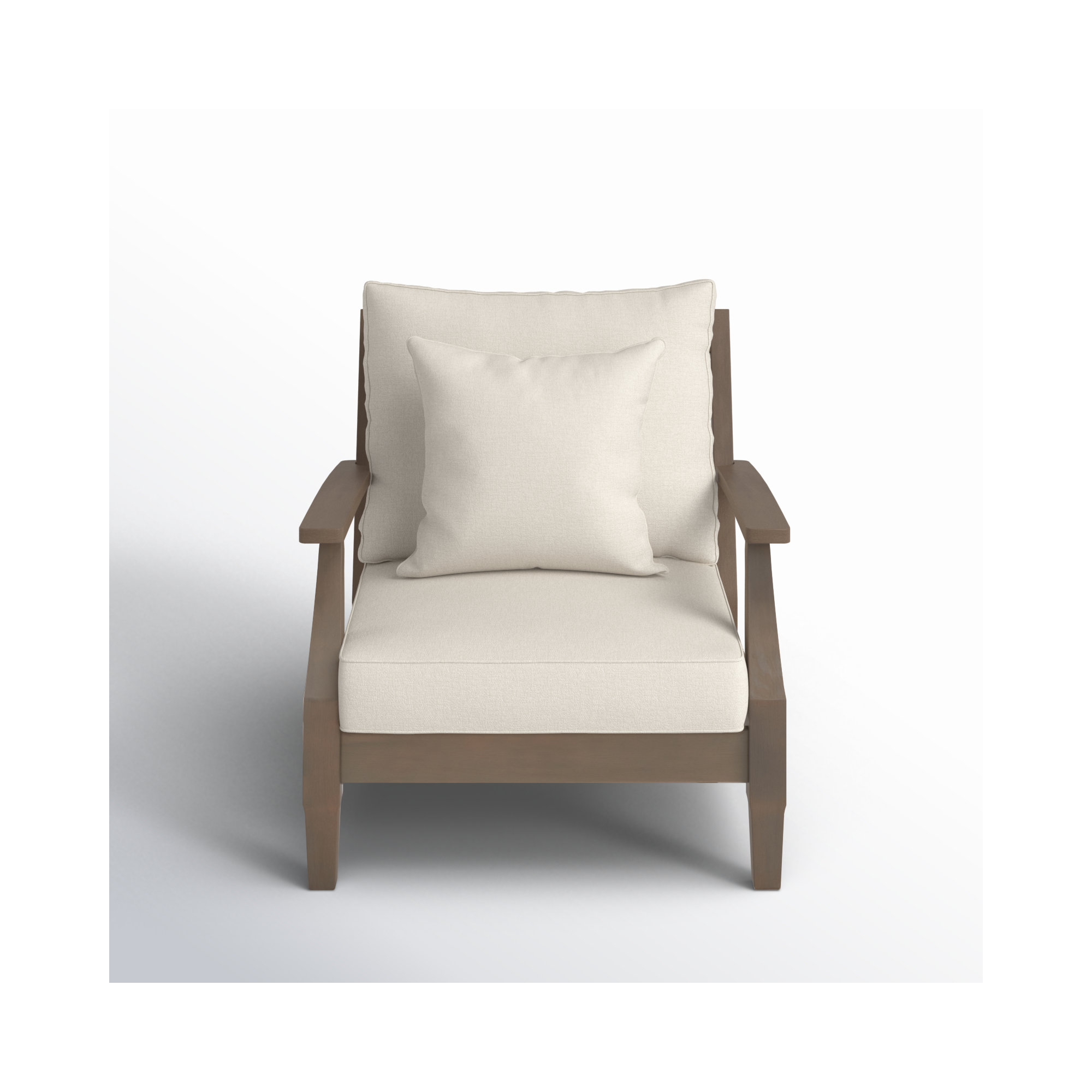 Samya Outdoor Chair with Cushions, Beige, Light Gray