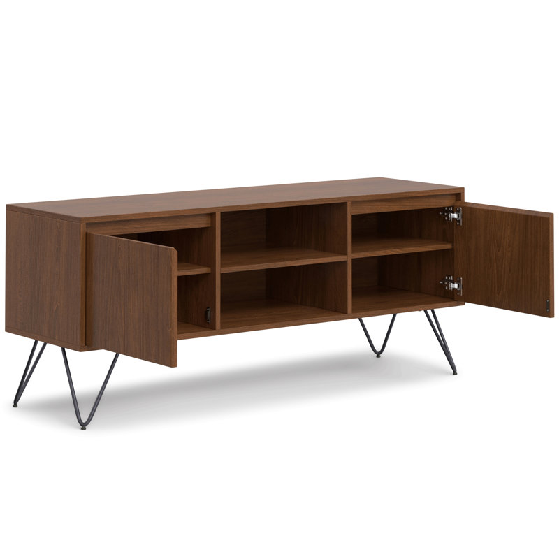 Meuble télé - Placage de noyer, H 25 po x L 60 po x l 18 po, Placage noyer