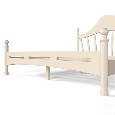 Lit plateforme avec tête de lit courbée chic, structure en bois massif, support à lattes, pas de sommier tapissier, bas au sol