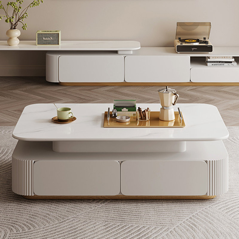 Table de thé crème, H 16,93 po x L 47,24 po x l 27,56 po