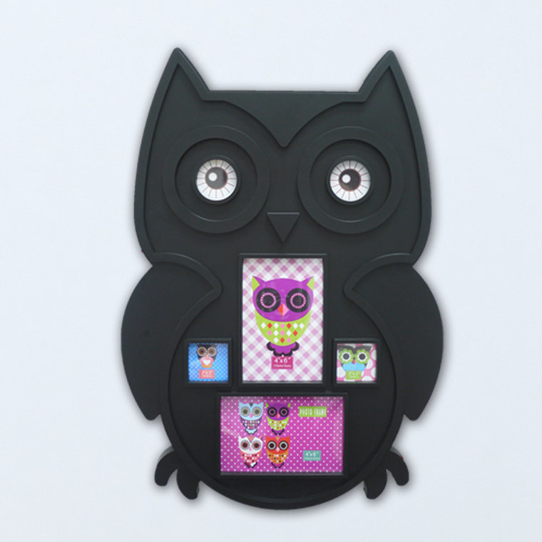 Mackey Kids Owl Multi Picture Frame, Black