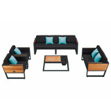 Wigfall Outdoor 3 - Piece Teak Conversation Set