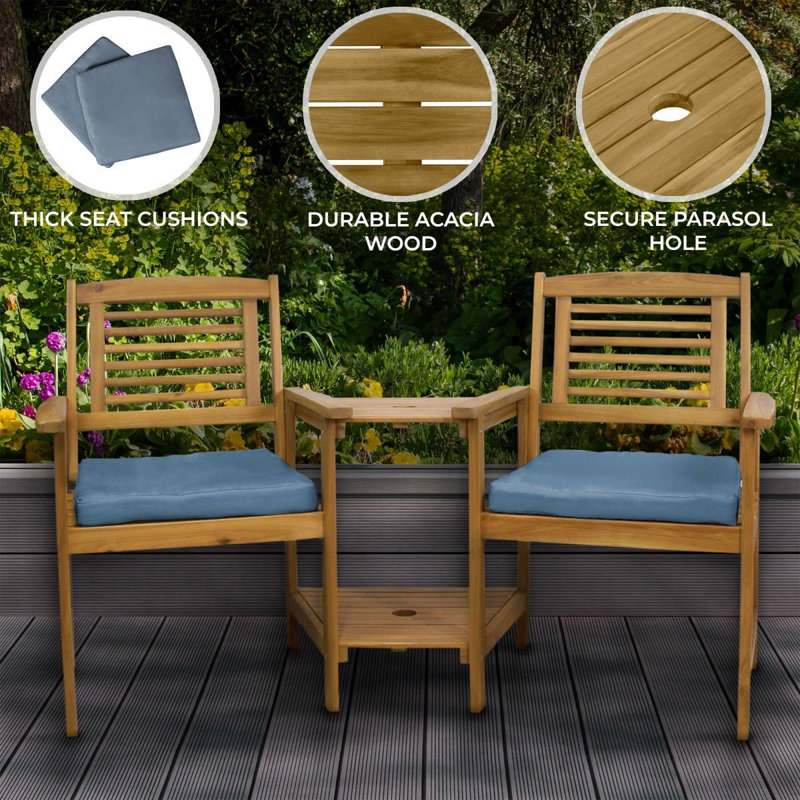 Porston Wooden Love Seat
