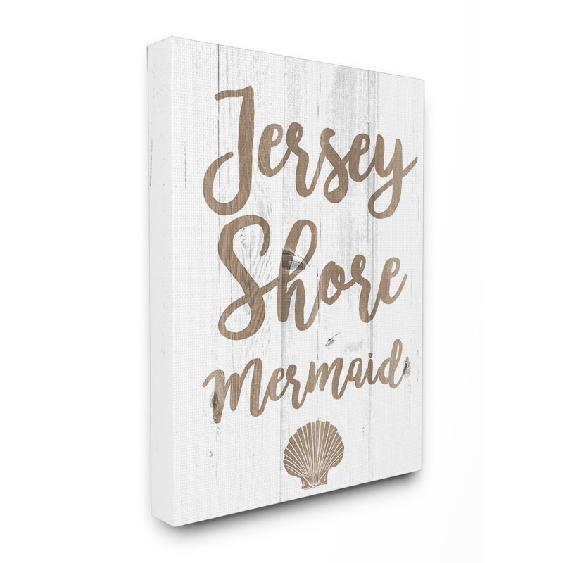 « jersey shore sirène », art textuel, H 20 po x l 16 po, Toile tendue