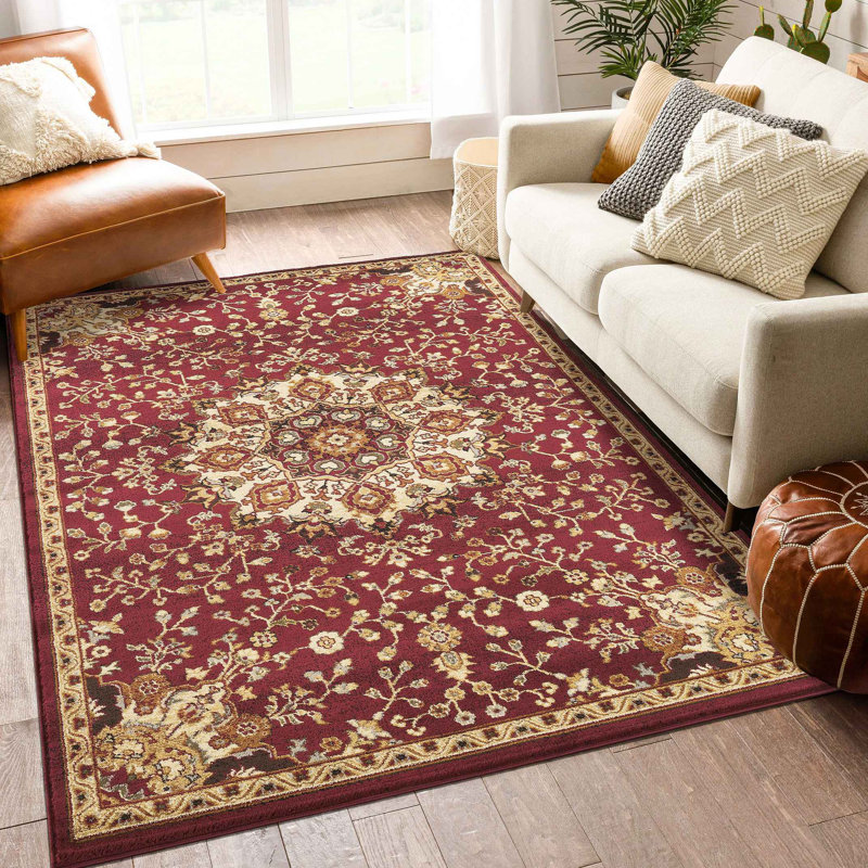 Tapis classique, Rectangulaire 7 pi 10 po x 10 pi 3 po, Rouge