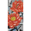 «Three Pink Flowers - Gray Floral Botanical», reproduction encadrée-1561315668