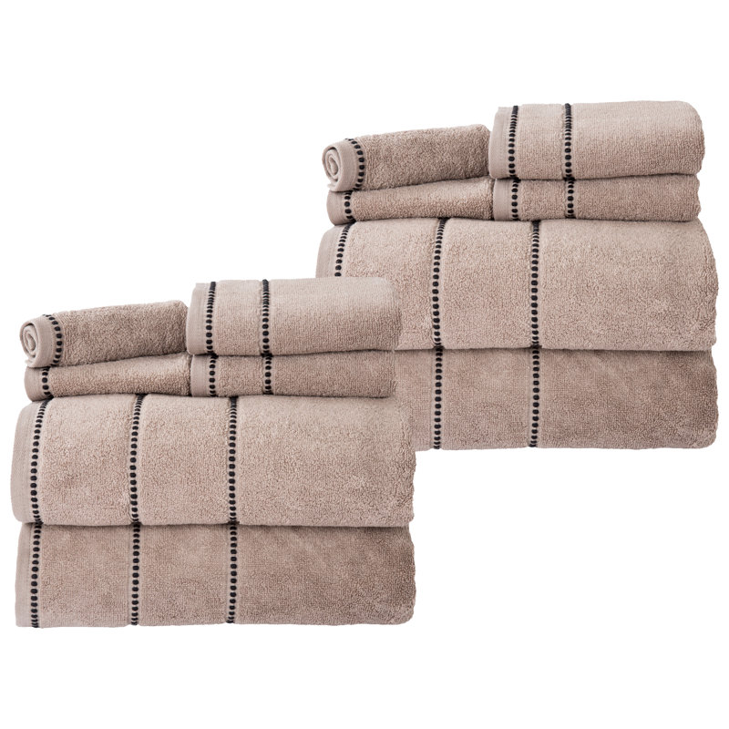 Ensemble de 12 pièces de chambre d'amis en coton Kandee, Brun clair / beige