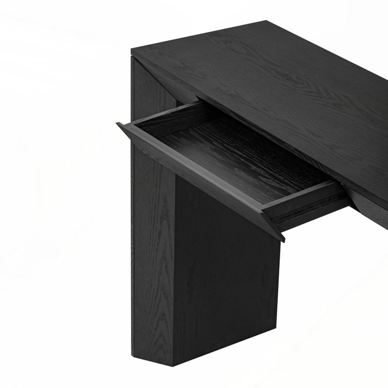 Console moderne avec 2 tiroirs dissimulés pour le salon, Noir