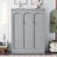Full Size Murphy Bed Wall Bed with Shelves,Grey